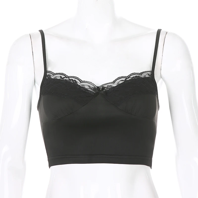 Women's Lace Crop Top Women Sling Top Harajuku Gym Streetwear Aesthetic Clothes Ladies Korean Solid Color Vintage Croped Summer
Women's Lace Crop Top Women Sling Top Harajuku Gym Streetwear Aesthetic Clothes Ladies Korean Solid Color Vintage Croped Summer