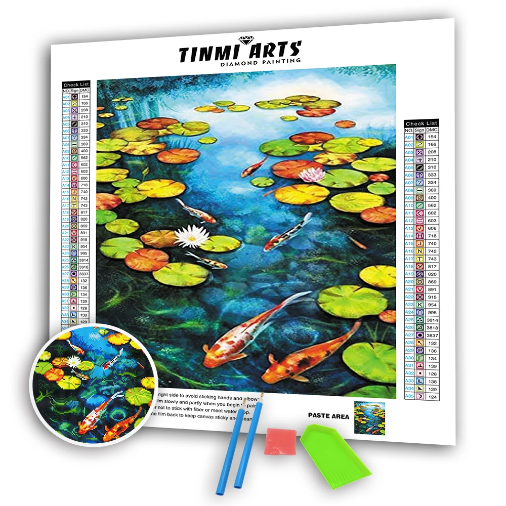 5D DIY Diamond Painting Full Round Drill Lotus Leaf and Fish Mosaic Art Flower Landscape Kits Embroidery Sticker Decoration Home
5D DIY Diamond Painting Full Round Drill Lotus Leaf and Fish Mosaic Art Flower Landscape Kits Embroidery Sticker Decoration Home