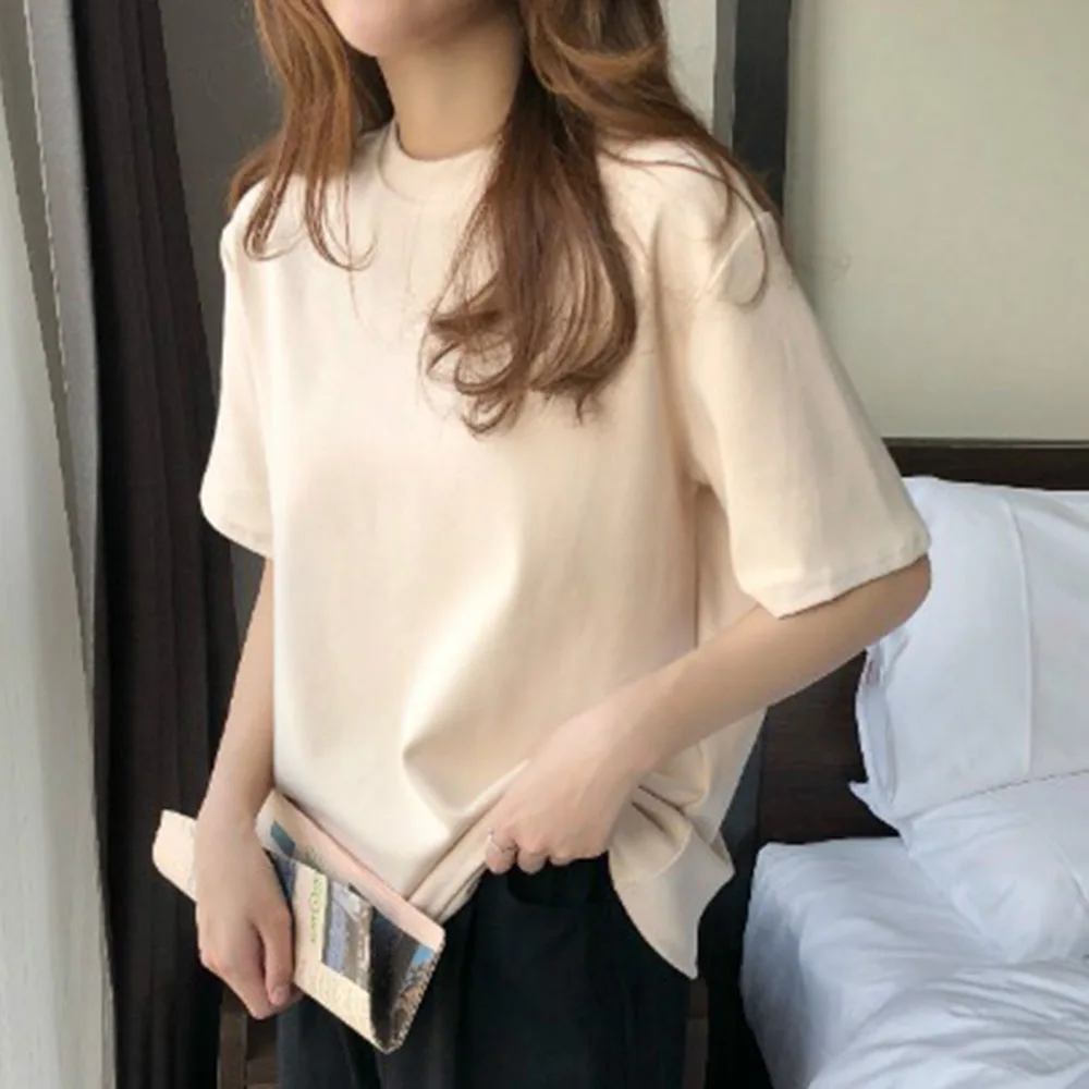 Casual Women Plain T-shirts Tops Korean Janpanese 2020 Summer Round Neck Short Sleeve Female Tees Tops Ins Style T-shirts
Casual Women Plain T-shirts Tops Korean Janpanese 2020 Summer Round Neck Short Sleeve Female Tees Tops Ins Style T-shirts