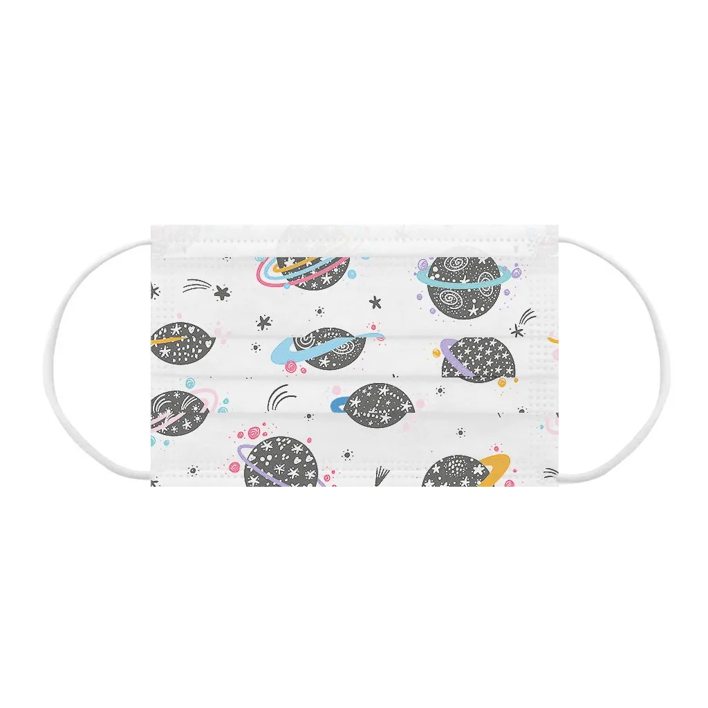 50PCS Children Cute Planet Printed Mask Disposable Face Mask Outdoor Industrial 3 Layer Non-Woven Hanging Ear 
50PCS Children Cute Planet Printed Mask Disposable Face Mask Outdoor Industrial 3 Layer Non-Woven Hanging Ear