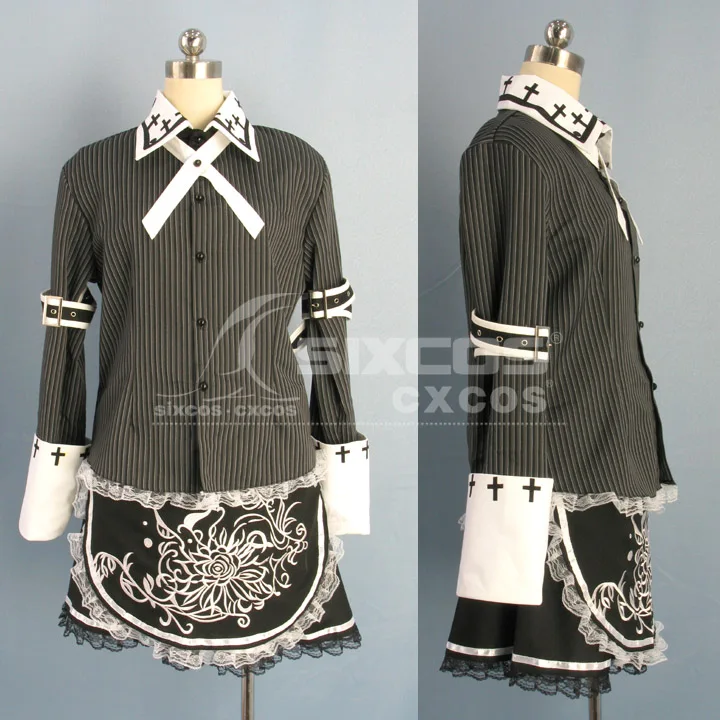 Game Touhou Project Izayoi Sakuya Cosplay Costume Stripe Unifrom Suit Female Party Role Play Clothing High-End Custom-Make 
Game Touhou Project Izayoi Sakuya Cosplay Costume Stripe Unifrom Suit Female Party Role Play Clothing High-End Custom-Make