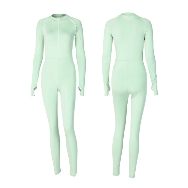 Women Autumn Long Sleeve Bodycon Jumpsuit Half Zip Up Solid Color High Waist Rompers Fitness Sport Workout Playsuit
Women Autumn Long Sleeve Bodycon Jumpsuit Half Zip Up Solid Color High Waist Rompers Fitness Sport Workout Playsuit