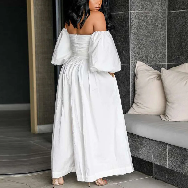 Women Sexy Off Shoulder Casual Jumpsuits Lantern Sleeve Sashes Wide Leg Overalls Loose Fit Party Solid Jumpsuits
Women Sexy Off Shoulder Casual Jumpsuits Lantern Sleeve Sashes Wide Leg Overalls Loose Fit Party Solid Jumpsuits