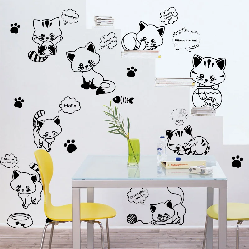 Cute Cartoon Animal Cat Wall Stickers Living Room Bedroom Room Bedside Decorations Stickers Sketch Background Stickers
Cute Cartoon Animal Cat Wall Stickers Living Room Bedroom Room Bedside Decorations Stickers Sketch Background Stickers