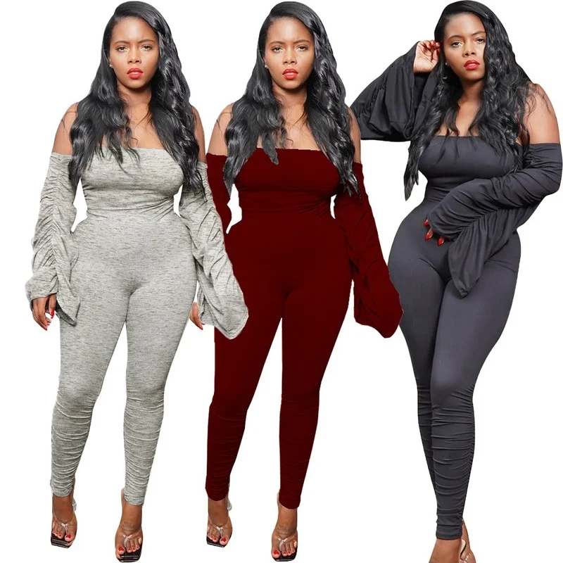 Women's Casual Solid Sexy Strapless Pleated Flare Sleeve Jumpsuit Playsuit Rompers Plus Size Stack Jump Suits Wholesale Items
Women's Casual Solid Sexy Strapless Pleated Flare Sleeve Jumpsuit Playsuit Rompers Plus Size Stack Jump Suits Wholesale Items
