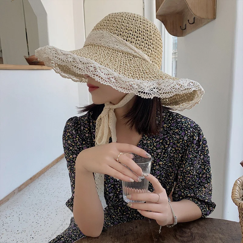 Summer hats for women Foldable Girls Lace big Straw Hat 2021 Sun Hat beach hats women large wide brim Travel Cap designer hat
Summer hats for women Foldable Girls Lace big Straw Hat 2021 Sun Hat beach hats women large wide brim Travel Cap designer hat