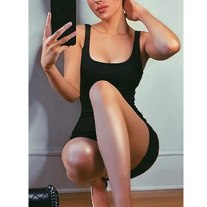 Sexy Robe Woman Straps Slim Sleeveless Halter Stretch Mini Dress 2021 Summer Women Dress White Black Spaghetti Strap Vestidos
Sexy Robe Woman Straps Slim Sleeveless Halter Stretch Mini Dress 2021 Summer Women Dress White Black Spaghetti Strap Vestidos