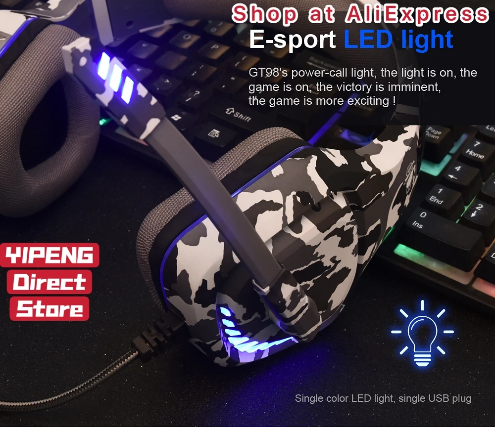 OVLENG GT98 Wired Gaming Headset E-Sports with Microphone LED Stereo Surround HiFi Headphone for PC Laptop Gamer
OVLENG GT98 Wired Gaming Headset E-Sports with Microphone LED Stereo Surround HiFi Headphone for PC Laptop Gamer