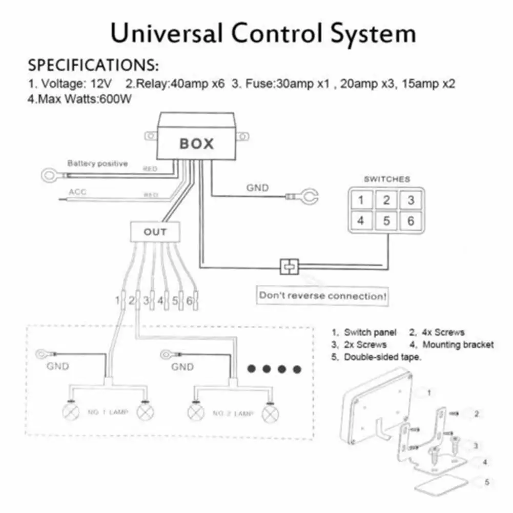 6-Position Switch Panel Electronic Relay System Circuit Control Box Fuse Relay Box Wiring Harness Assemblies For Car Truck Boat
6-Position Switch Panel Electronic Relay System Circuit Control Box Fuse Relay Box Wiring Harness Assemblies For Car Truck Boat