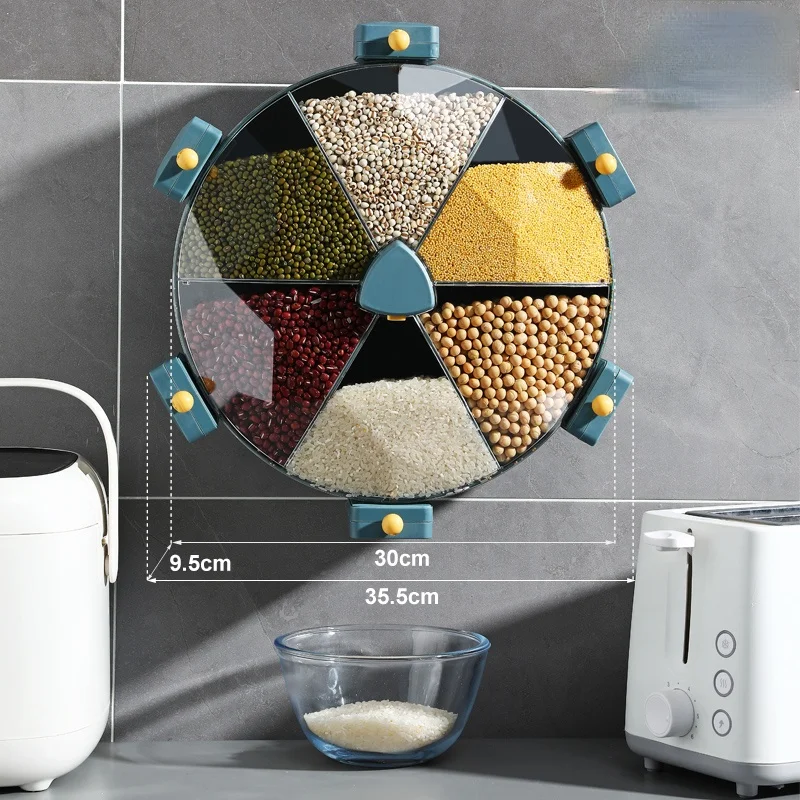 Cereals Storage Box Compartment Wall-Mounted Household Grain Sealed Cans Kitchen Rice Bucket Storage Cans Classification
Cereals Storage Box Compartment Wall-Mounted Household Grain Sealed Cans Kitchen Rice Bucket Storage Cans Classification