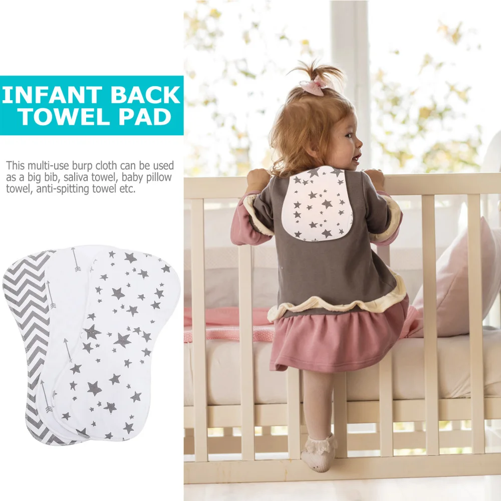 3Pcs Infant Burp Cloths Newborn Cotton Drool Towels Baby Sweat Absorbent Cloth