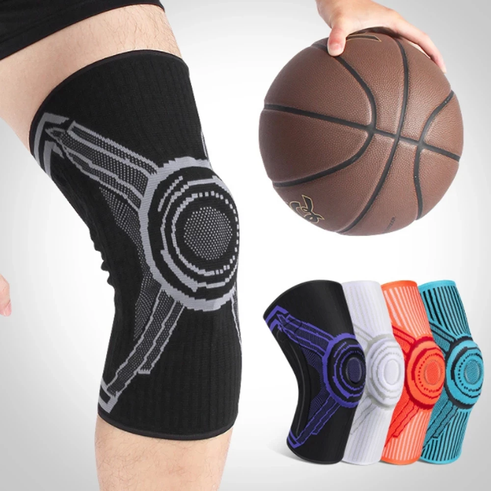 1PCS New Sport Knee Pads Patella Knee Braces Silicone Spring Knee Pad Joints Support Meniscus Basketball Compression Knee Sleeve 
1PCS New Sport Knee Pads Patella Knee Braces Silicone Spring Knee Pad Joints Support Meniscus Basketball Compression Knee Sleeve