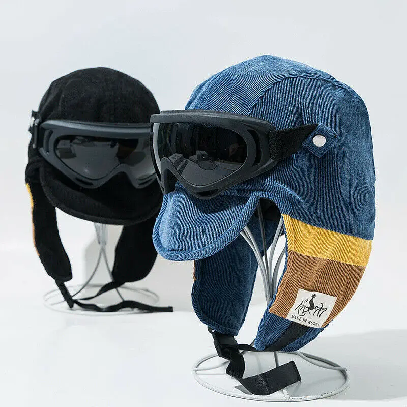 Women Men Windproof Cap With Glasses Autumn Winter Cycling Keep Warm Earflap Hat ski masks
Women Men Windproof Cap With Glasses Autumn Winter Cycling Keep Warm Earflap Hat ski masks