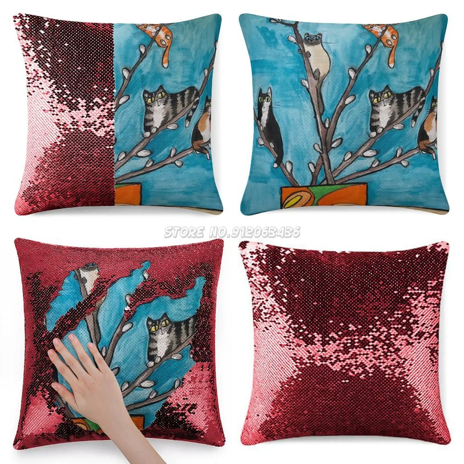 Sequin Pillowcase Cafe Home Decor Color Changing Pillowcase Cats Kittens Watercolour
Sequin Pillowcase Cafe Home Decor Color Changing Pillowcase Cats Kittens Watercolour