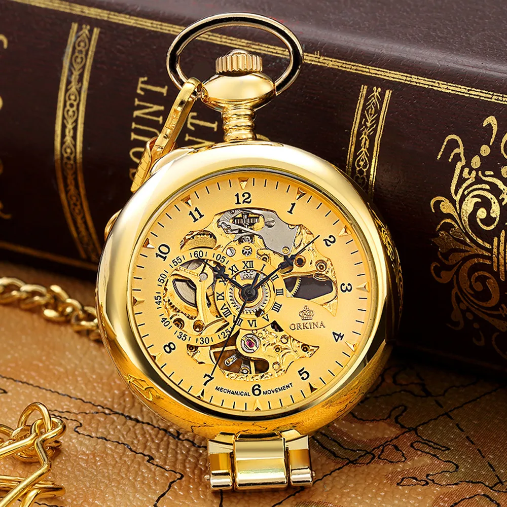 New Men's Antique Mechanical Pocket Watch Woman Steampunk Magnifier Golden Hollow Skeleton Steel Hand Clock Gift For Men relogio
New Men's Antique Mechanical Pocket Watch Woman Steampunk Magnifier Golden Hollow Skeleton Steel Hand Clock Gift For Men relogio