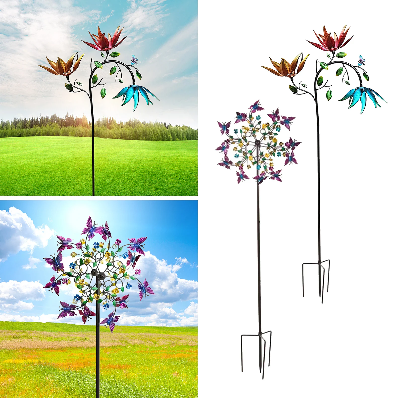 Floral Wind Spinner Outdoor Metal 360 Degrees Double Wind Mill Sculpture Wind Mill Ornament for Garden Yard Patio Lawn
Floral Wind Spinner Outdoor Metal 360 Degrees Double Wind Mill Sculpture Wind Mill Ornament for Garden Yard Patio Lawn