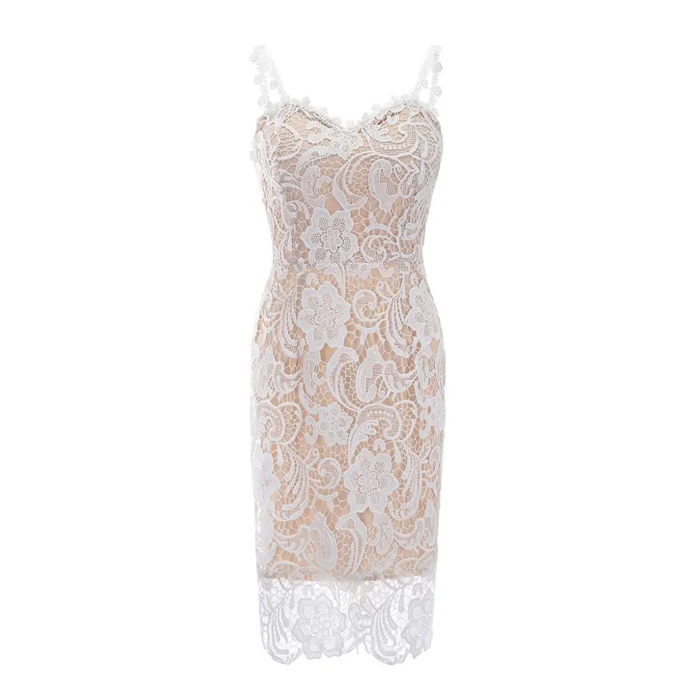 Chic Design Sleeveless V Neck Floral Embroidery Vestito White Black Lace Sexy Lady Sheath Summer Dress 2020
Chic Design Sleeveless V Neck Floral Embroidery Vestito White Black Lace Sexy Lady Sheath Summer Dress 2020