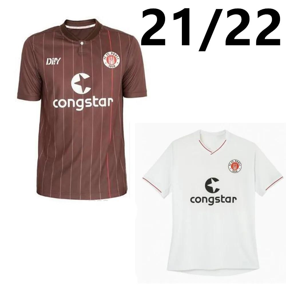 

New St Pauli Jersey 21 22 HOME AWAY THIRD Gray red white 2021 2022 Football shirt camiseta de fUtbol