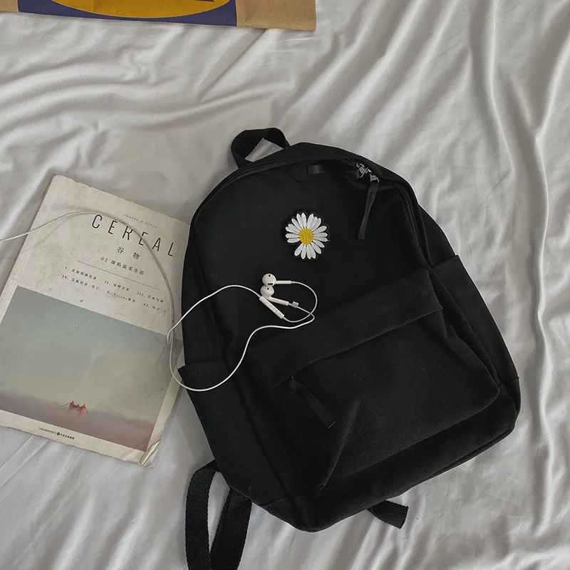 College style simple wild pure color small daisy sweet girl student canvas backpack personalized school bag backpack
College style simple wild pure color small daisy sweet girl student canvas backpack personalized school bag backpack