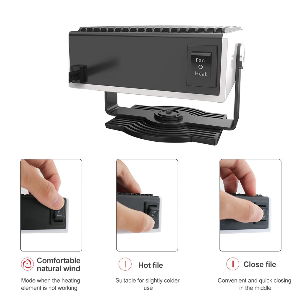 New Car Heater Cross-Border 12v 24v Fast Heating Low Noise Portable Defrost Heater 180-degree Rotation Car Heater Cooling Fan
New Car Heater Cross-Border 12v 24v Fast Heating Low Noise Portable Defrost Heater 180-degree Rotation Car Heater Cooling Fan