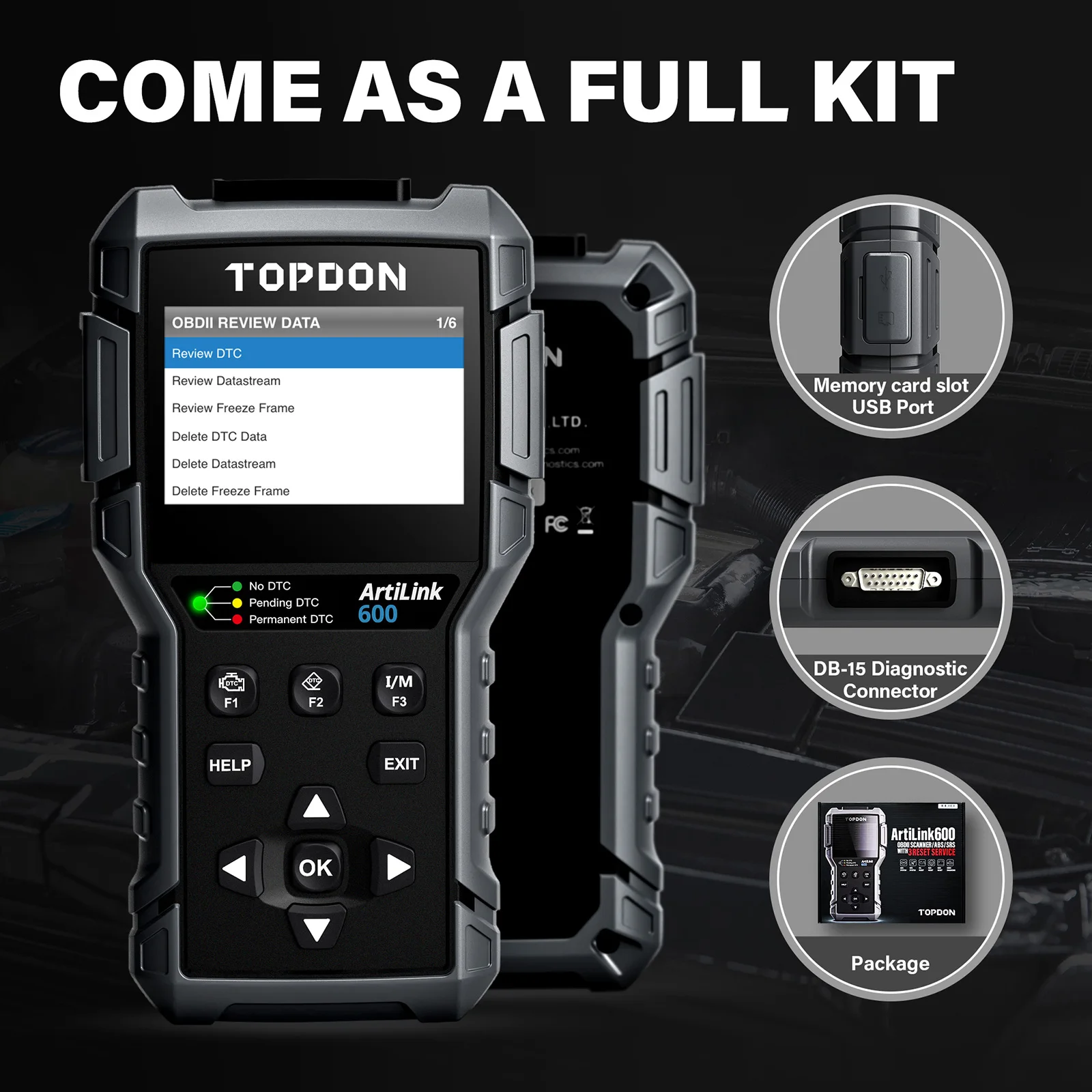 TOPDON ArtiLink600 OBD2 Scanner Auto Code Reader with ABS SRS Diagnostics Tool Active Test Oil SAS BMS Reset Full OBD2 Functions
TOPDON ArtiLink600 OBD2 Scanner Auto Code Reader with ABS SRS Diagnostics Tool Active Test Oil SAS BMS Reset Full OBD2 Functions