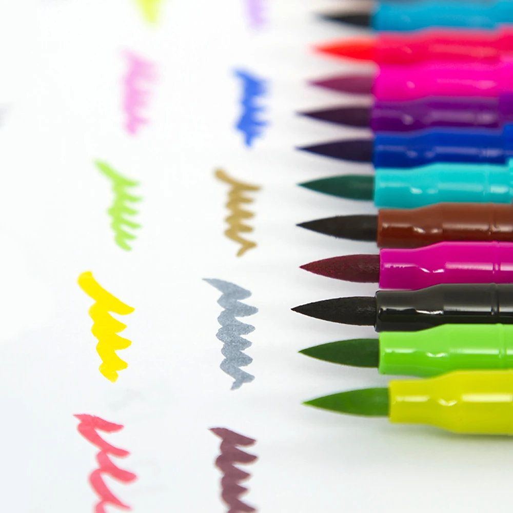 Dual Tip Brush Pens Art Markers Set Flexible Brush & 0.4mm Fineliner Tips Water-color Color Pens for Children Adults Artists
Dual Tip Brush Pens Art Markers Set Flexible Brush & 0.4mm Fineliner Tips Water-color Color Pens for Children Adults Artists