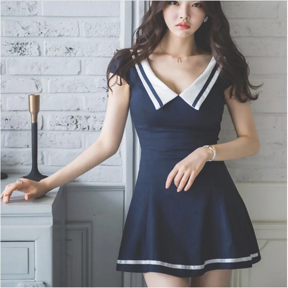 vestidos 2018 Freeshiping South Korean academy of wind sexy nightclubs uniform navy uniform color lapel Collect Waist dress.
vestidos 2018 Freeshiping South Korean academy of wind sexy nightclubs uniform navy uniform color lapel Collect Waist dress.