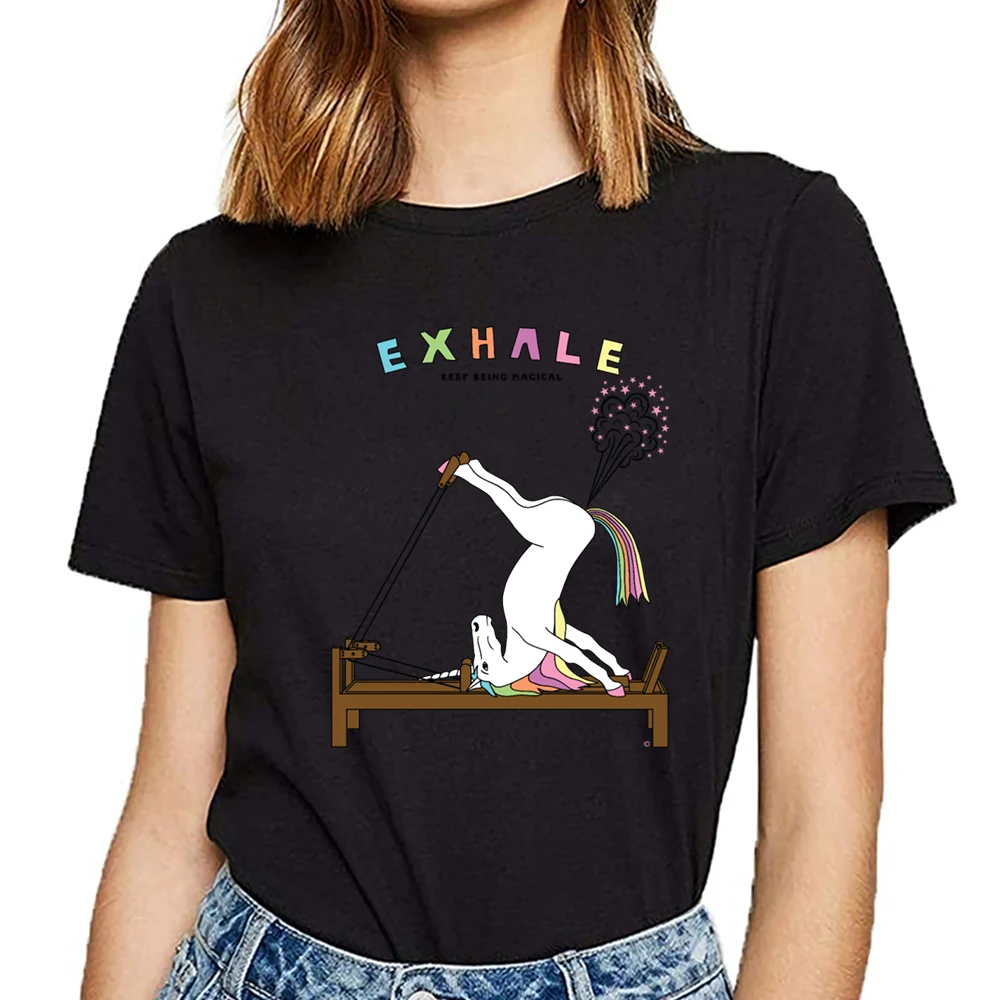 Tops T Shirt Women pilates unicorn exhale outline O-Neck Vintage Custom Female Tshirt
Tops T Shirt Women pilates unicorn exhale outline O-Neck Vintage Custom Female Tshirt