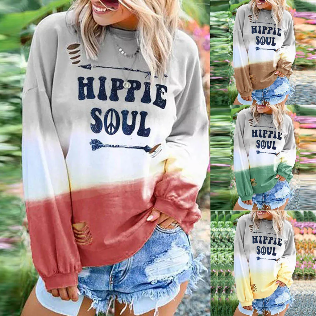 Fashion Women Tops Gradient Color Long Sleeve O-Neck Letter Printed Casual Tops Women T-shirt 2021 Autumn Winter Sweatshirts#Q
Fashion Women Tops Gradient Color Long Sleeve O-Neck Letter Printed Casual Tops Women T-shirt 2021 Autumn Winter Sweatshirts#Q