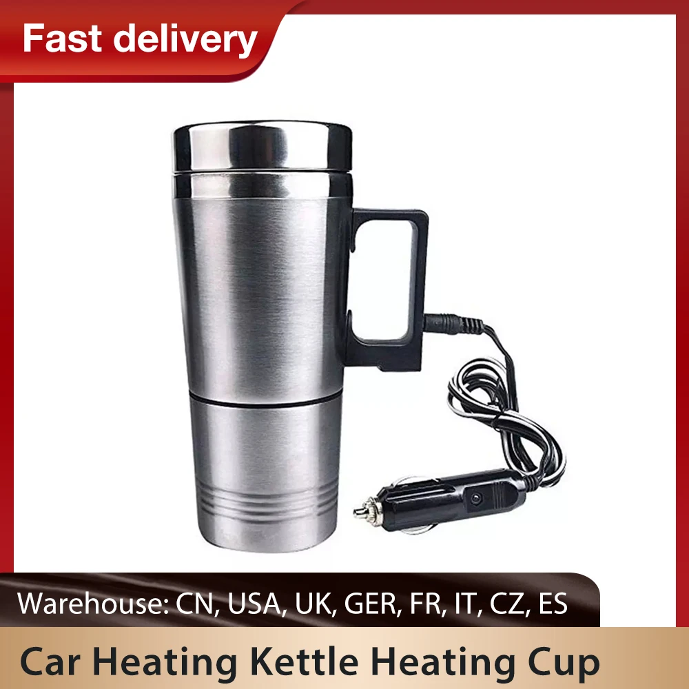 

Car Heating Electric Car Kettle Travel Coffee Mug Car Water Keep Warmer Kettle Boiling 12V 24V Car Cigarette Lighter Heating Cup