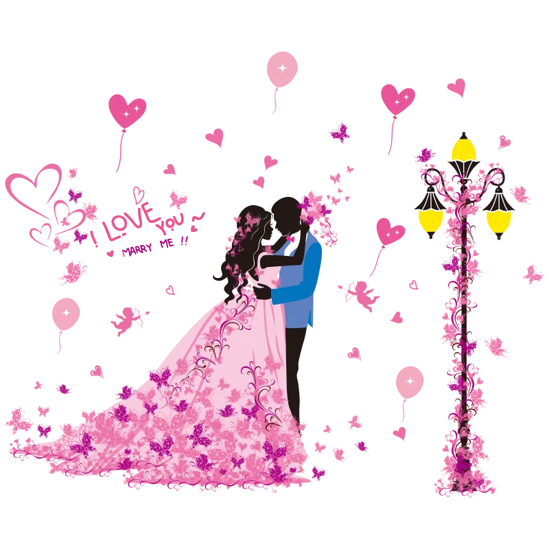 Pink Color Roses Flowers Wall Stickers DIY Street Light Couples Wall Decals for Bedroom Wedding Home Decoration 
Pink Color Roses Flowers Wall Stickers DIY Street Light Couples Wall Decals for Bedroom Wedding Home Decoration