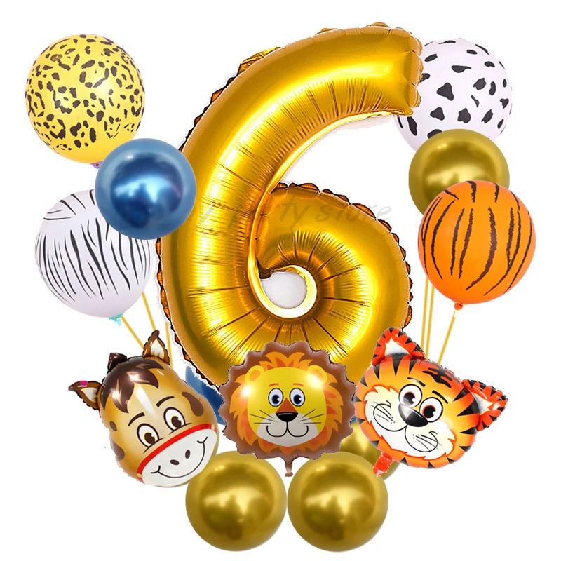 18pcs Happy Birthday Party Aluminum Foil Balloons Decoration Suit Globos Kids Gold Number Cartoon Animal Head Jungle Theme Toy
18pcs Happy Birthday Party Aluminum Foil Balloons Decoration Suit Globos Kids Gold Number Cartoon Animal Head Jungle Theme Toy
