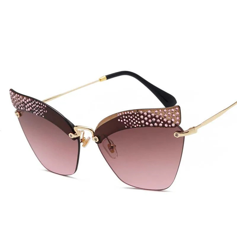OFIR Fashion Retro Men Cat Eye Sunglasses Classic Women Frameless Rhinestone Sun Glasses Gradient Eyewear UV400 
OFIR Fashion Retro Men Cat Eye Sunglasses Classic Women Frameless Rhinestone Sun Glasses Gradient Eyewear UV400
