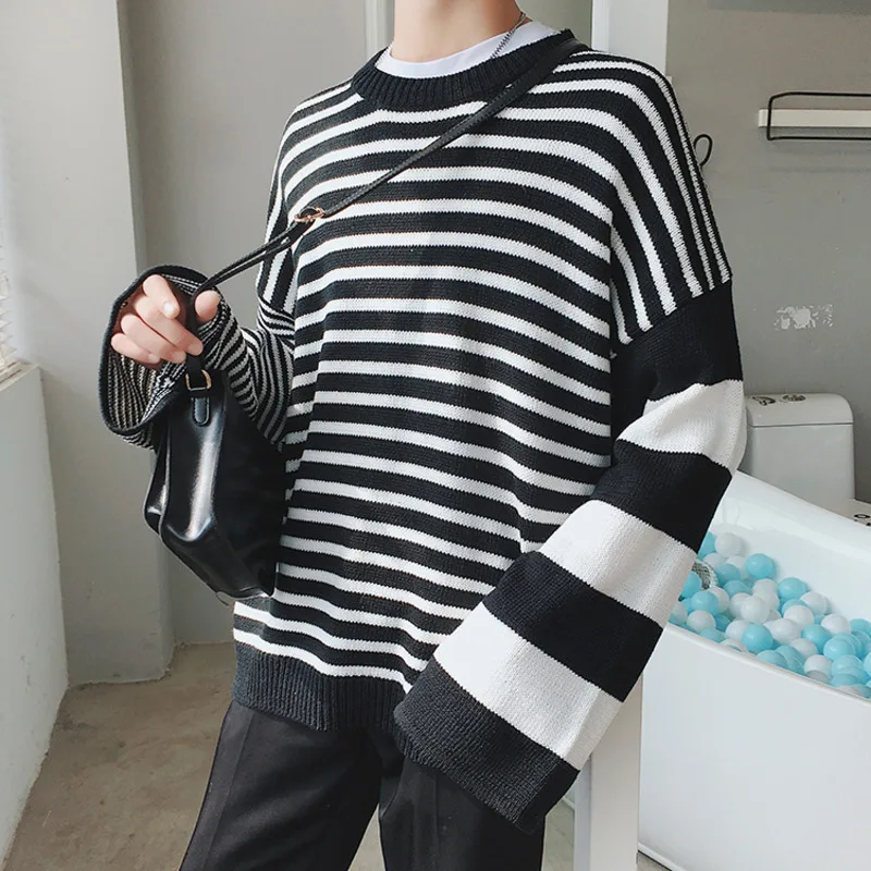 Autumn Winter Striped Sweater Men Warm Fashion Casual Oversized Knitted Pullover Men Loose Long-sleeved Sweater Mens Jumper
Autumn Winter Striped Sweater Men Warm Fashion Casual Oversized Knitted Pullover Men Loose Long-sleeved Sweater Mens Jumper