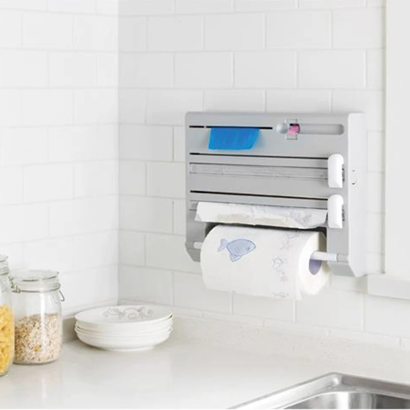 Kitchen Plastic Refrigerator Cling Film Storage Cutting Rack Wrap Cutter Tin Foils Paper Towel Holder Kitchen Shelf 6 In 1 Style
Kitchen Plastic Refrigerator Cling Film Storage Cutting Rack Wrap Cutter Tin Foils Paper Towel Holder Kitchen Shelf 6 In 1 Style