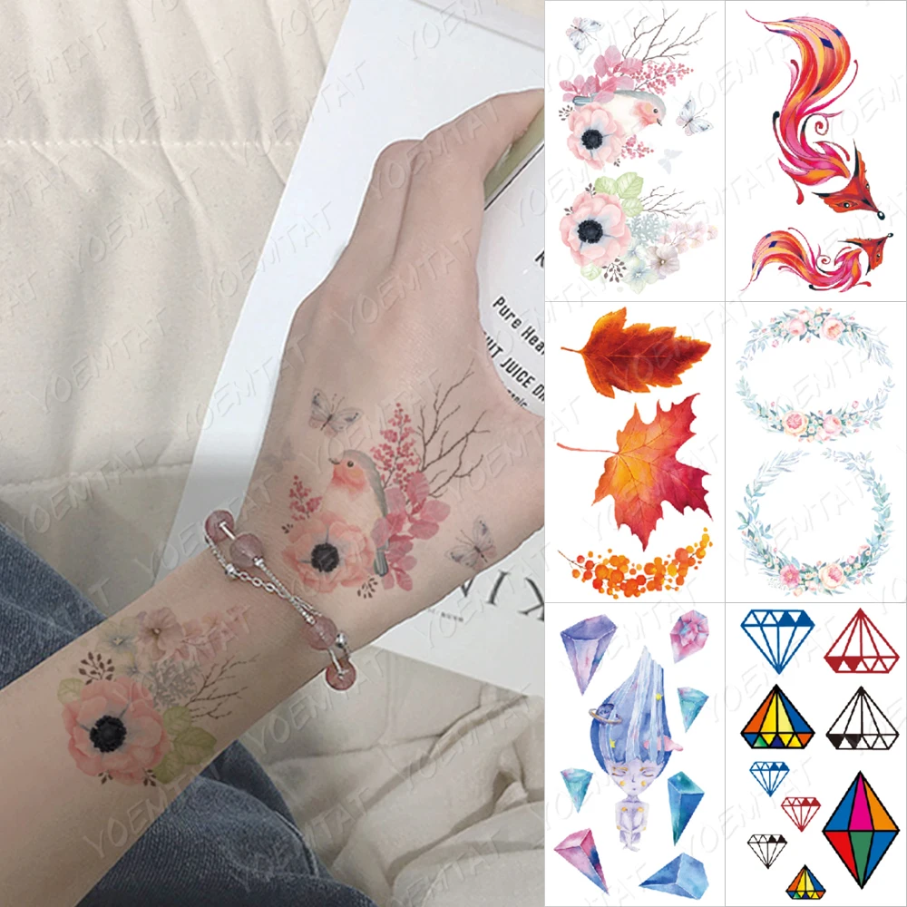 Waterproof Temporary Tattoo Sticker Maple Leaf Wreath Flower Diamond Geometric Color Tatto Arm Hand Fake Tatoo Man Woman Child
Waterproof Temporary Tattoo Sticker Maple Leaf Wreath Flower Diamond Geometric Color Tatto Arm Hand Fake Tatoo Man Woman Child