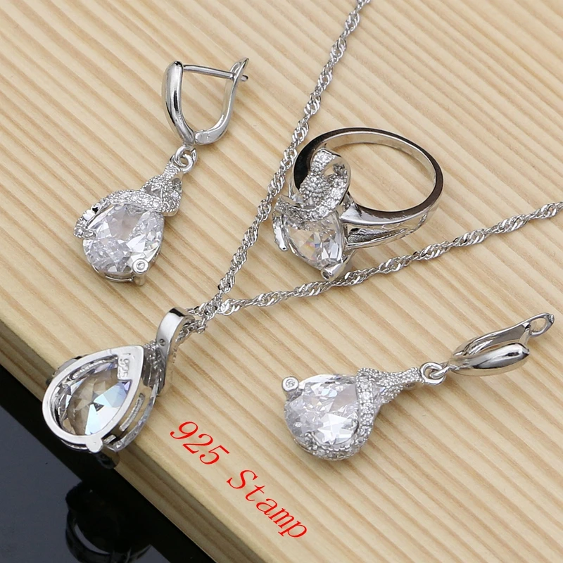 Charm Bridal 925 Sterling Silver Wedding Jewelry Sets Docoration For Women Earrings Ring Dropshipping Bracelet Necklace Set
Charm Bridal 925 Sterling Silver Wedding Jewelry Sets Docoration For Women Earrings Ring Dropshipping Bracelet Necklace Set