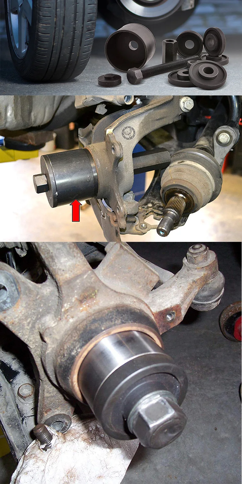 23PCS Front Wheel Bearing Disassembly Tool
23PCS Front Wheel Bearing Disassembly Tool