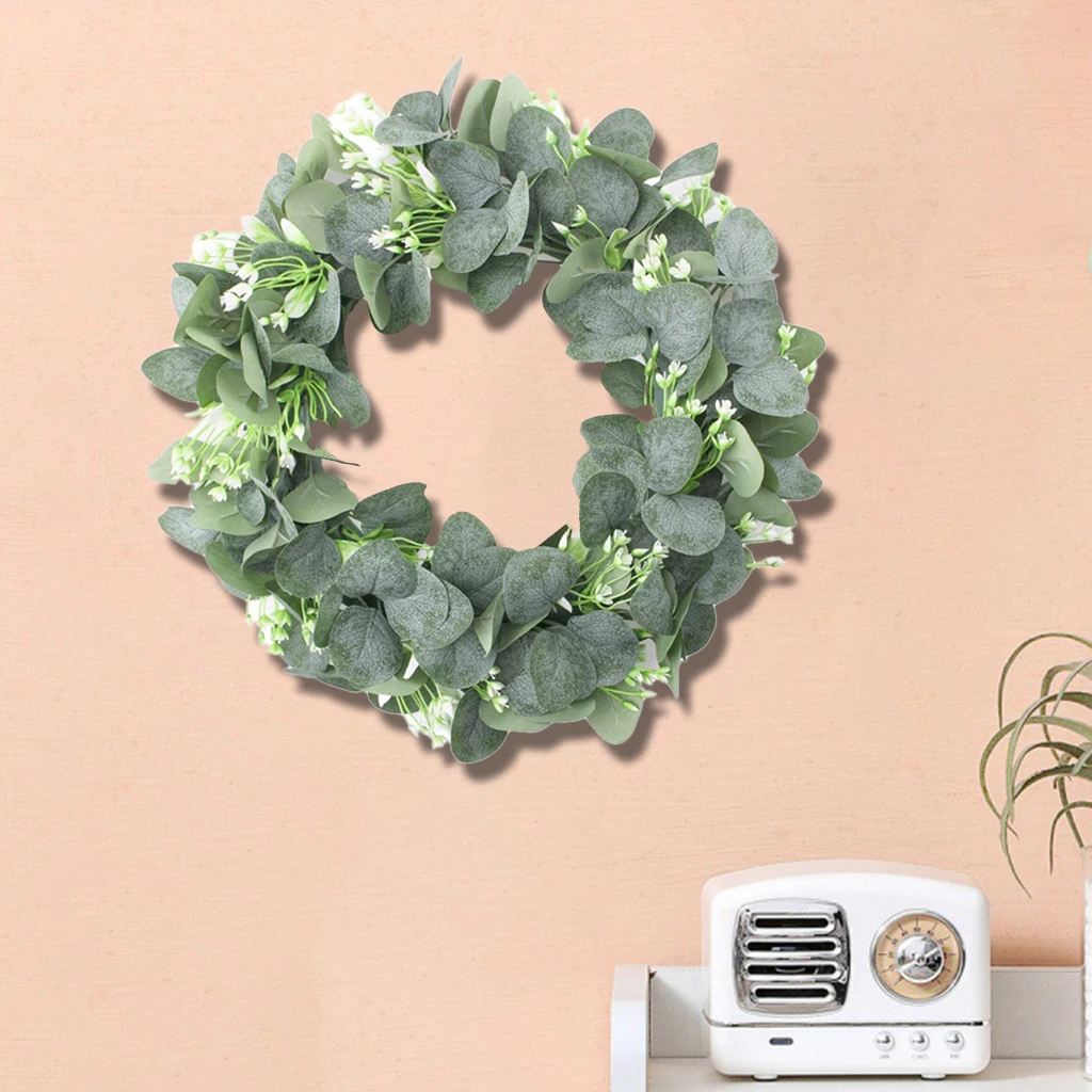 Eucalyptus Wreath 42cm Artificial Green Leaf Garland for Front Door Wall Window Wreaths Spring Summer Home Decor Ornament
Eucalyptus Wreath 42cm Artificial Green Leaf Garland for Front Door Wall Window Wreaths Spring Summer Home Decor Ornament