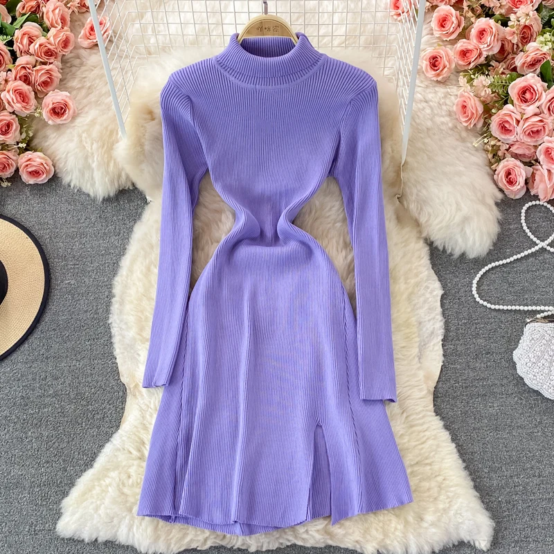Croysier Sweater Dresses For Women 2021 Autumn Winter Turtleneck Knitted Dress Long Sleeve Slit Night Out Party Sexy Mini Dress
Croysier Sweater Dresses For Women 2021 Autumn Winter Turtleneck Knitted Dress Long Sleeve Slit Night Out Party Sexy Mini Dress
