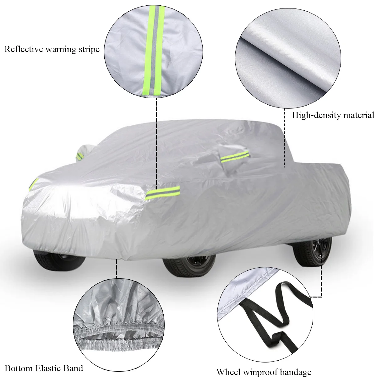 190T Full Car Cover For Pickup Truck Waterproof Anti Scratch Winter Snow Cover Sunproof Auto Protector Silver Universal For Jeep
190T Full Car Cover For Pickup Truck Waterproof Anti Scratch Winter Snow Cover Sunproof Auto Protector Silver Universal For Jeep