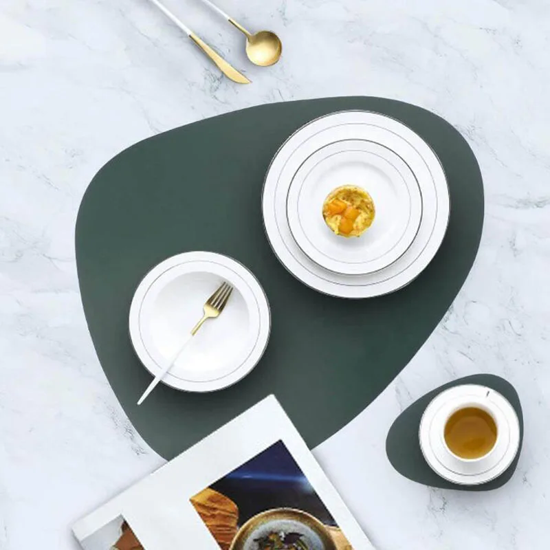 Leather Placemat Tableware Pad Oil Water Resistant Heat Insulation Non-Slip Tablemat Coaster Set for Kitchen Washable Cup
Leather Placemat Tableware Pad Oil Water Resistant Heat Insulation Non-Slip Tablemat Coaster Set for Kitchen Washable Cup