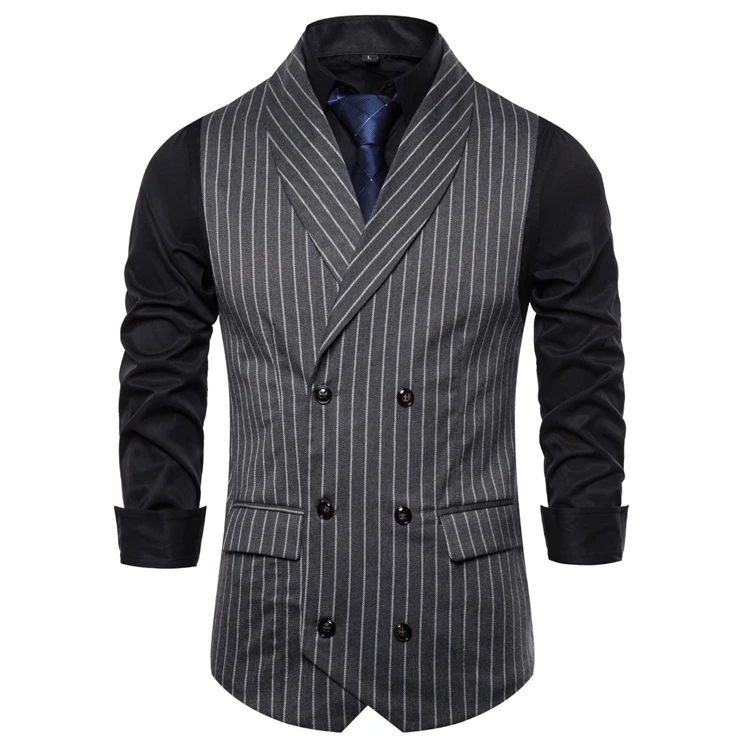 Business Vest Waistcoat Men Men's Casual Double Breasted Waistcoat with Green Fruit Collar Stripes
Business Vest Waistcoat Men Men's Casual Double Breasted Waistcoat with Green Fruit Collar Stripes