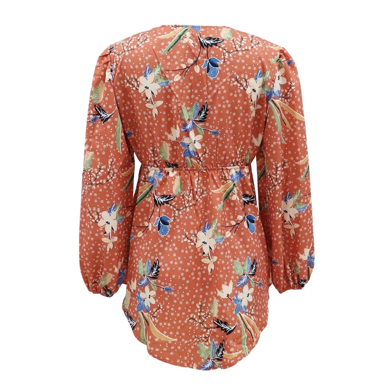 Fashion Women Long Sleeve Shirts Sexy V-Neck Floral Print Shirts Casual Tops 
Fashion Women Long Sleeve Shirts Sexy V-Neck Floral Print Shirts Casual Tops