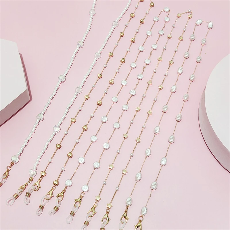 Fashion Simple Imitation Pearl Five-Pointed Star Love Beaded Glasses Hanging Chain Personality Trend Mask Chain Women's Jewelry
Fashion Simple Imitation Pearl Five-Pointed Star Love Beaded Glasses Hanging Chain Personality Trend Mask Chain Women's Jewelry