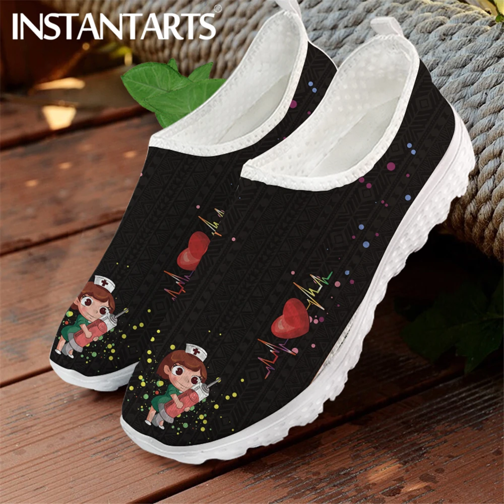 INSTANTARTS Summer Breathable Slip-on Flat Shoes for Famale Cartoon Nurse Love Pattern Women Mesh Sneakers Breathable Loafers
INSTANTARTS Summer Breathable Slip-on Flat Shoes for Famale Cartoon Nurse Love Pattern Women Mesh Sneakers Breathable Loafers