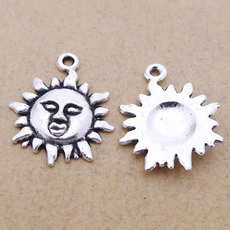20pcs Silver Color Sun Face Charms Funny Nature Pendant For DIY Handmade Jewelry Making Accessorie 19x23mm
20pcs Silver Color Sun Face Charms Funny Nature Pendant For DIY Handmade Jewelry Making Accessorie 19x23mm