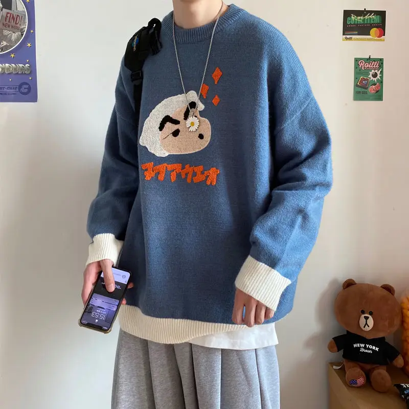 Cartoon sweater men's autumn and winter thickened trend lovers knitwear students Korean wind loose lazy wind sweater
Cartoon sweater men's autumn and winter thickened trend lovers knitwear students Korean wind loose lazy wind sweater