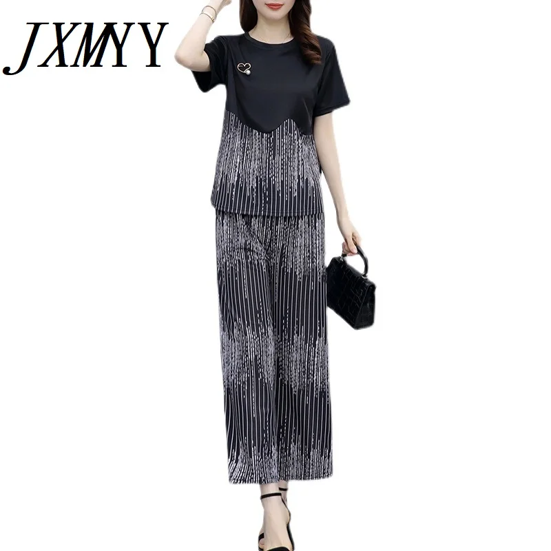 JXMYY Plus Size Women's Summer Dress 2021 New Self-Cultivation Western Casual Fashion Two-Piece Wide-Leg Pants Temperament
JXMYY Plus Size Women's Summer Dress 2021 New Self-Cultivation Western Casual Fashion Two-Piece Wide-Leg Pants Temperament