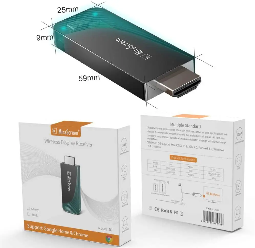 Amkle WiFi Display Dongle 5G 2.4G Wireless Display Receiver Full HD 1080P HDMI Dongle for Smartphones Laptops to HDTV Projector
Amkle WiFi Display Dongle 5G 2.4G Wireless Display Receiver Full HD 1080P HDMI Dongle for Smartphones Laptops to HDTV Projector
